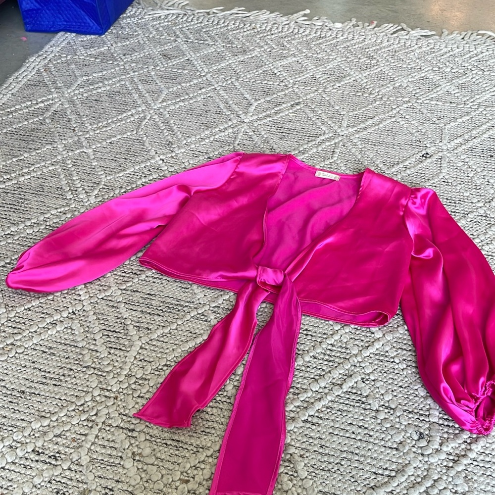 Vibrant Pink Satin Blouse